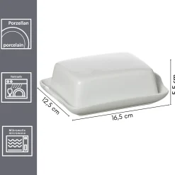 Butterdose Bianco | 16,5 x 12,5 x 5,5 cm | weiss