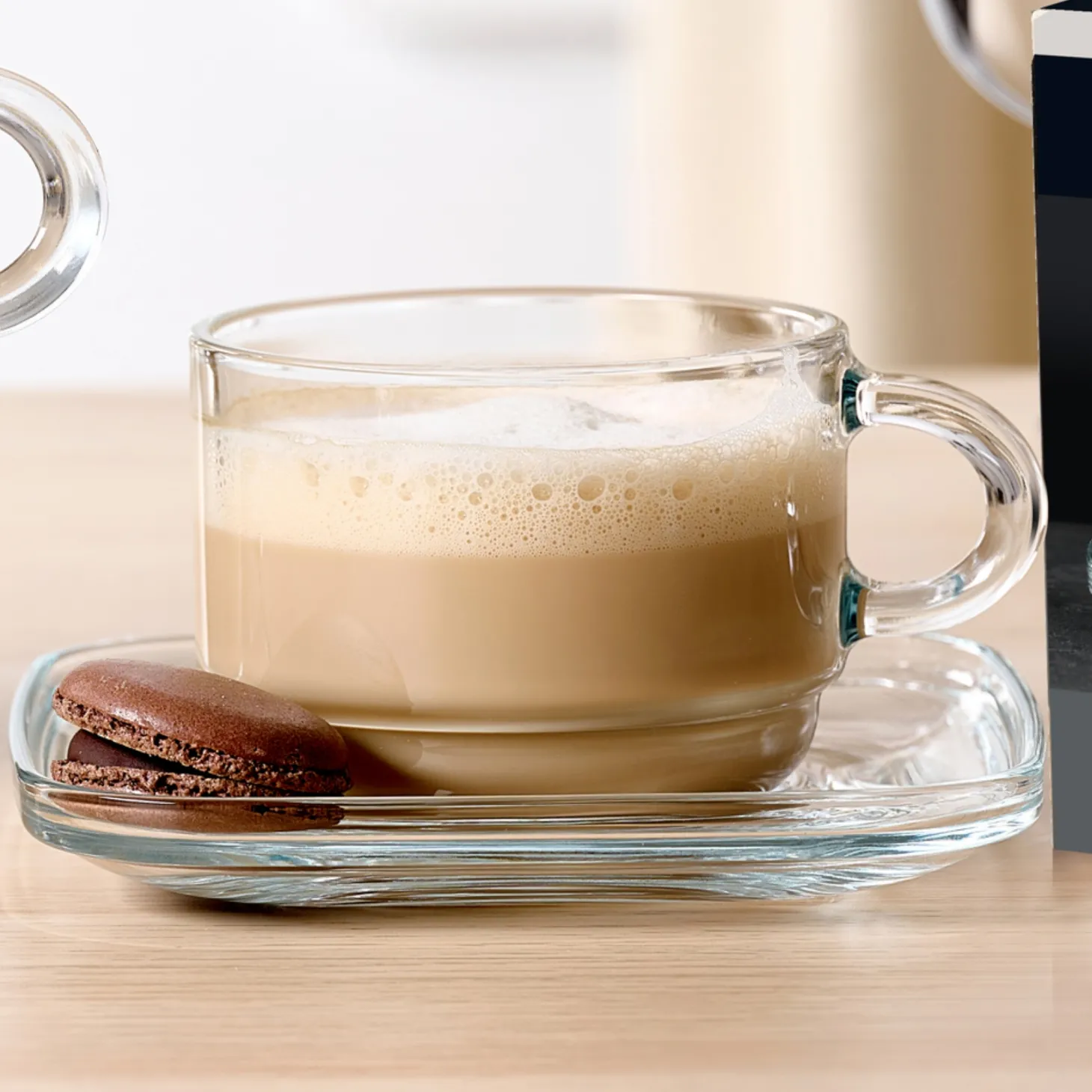 Cappuccino-Set Americano | 4-teilig | 240 ml | Stapelbar | hitzebeständiges Glas