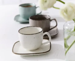 Espressountertasse Casa | 10 cm | grau | quadratisch