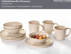 Frühstücksservice Olivia | 12-teilig | beige