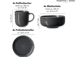 Frühstücksservice Toledo | 12-teilig | grau
