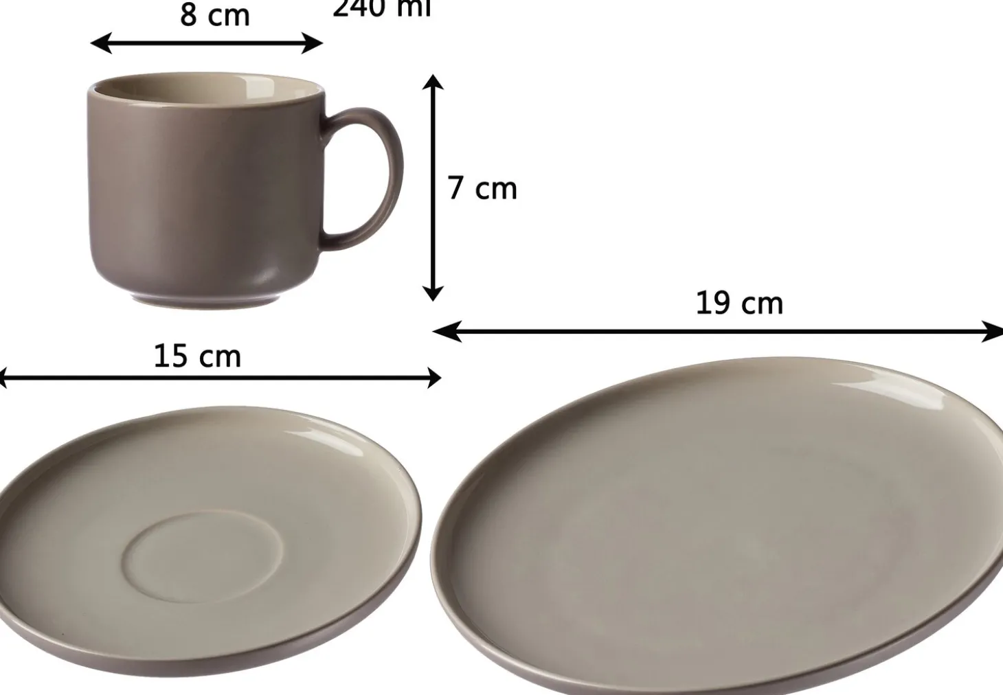 Frühstücksteller Jasper | 19 cm | taupe