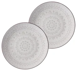 Frühstücksteller-Set Valencia Dekor | 2-teilig | weiss