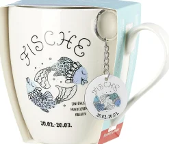 Kaffeebecher Astro Fische | 650 ml | mit Schlüsselanhänger
