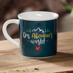 Kaffeebecher Camping Abenteuer | 360 ml | blau