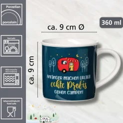 Kaffeebecher Camping Profis| 360 ml | blau