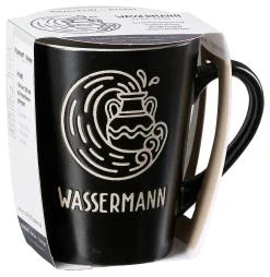 Kaffeebecher Cosmic Wassermann | 350 ml | schwarz