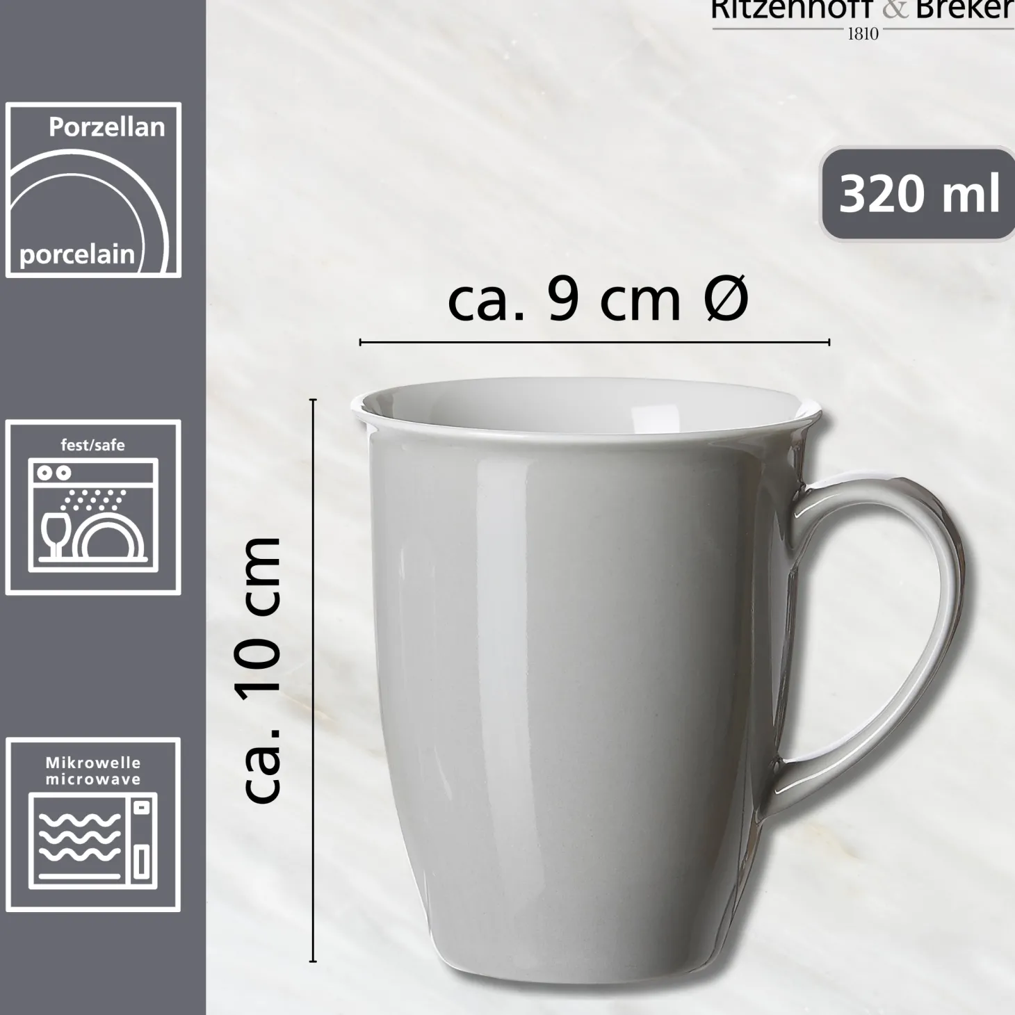 Kaffeebecher Doppio | 320 ml | grau