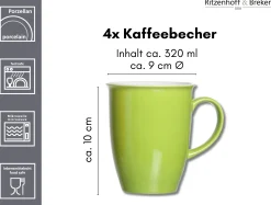 Kaffeebecher-Set Doppio | 4-teilig | 320 ml | grün