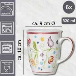 Kaffeebecher-Set Shanti | 6-teilig | 320 ml