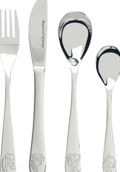 Kinderbesteck-Set Hoftiere | 4-teilig | silber
