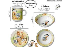 Kindergeschirr-Set Hoftiere | 3-teilig