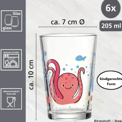 Kindergläser-Set Unterwasserwelt | 6-teilig | 205 ml