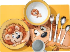 Kinderteller Happy Zoo Leo | 19 cm | orange