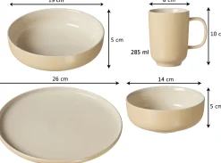 Kombiservice Jasper | 16-teilig | vanille