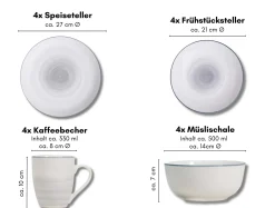 Kombiservice Luna | 16-teilig | grau
