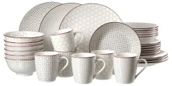 Kombiservice Siem | 30-teilig | weiss grau