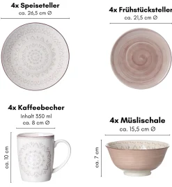 Kombiservice Valencia | 16-teilig | braun