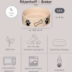 Napf Mika Dog | 1,4 Liter | beige