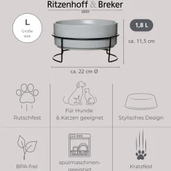 Napfset Taro | 2-teilig | 1,8 Liter | grau