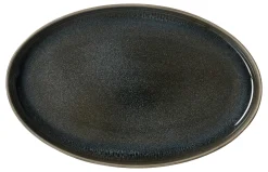 Platte Eda Schiefer | 32,5 x 20,5 cm | grau | oval