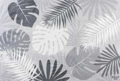 Platzmatte Dschungel Blatt | 45 x 30 cm | grau