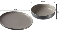 Speiseteller Jasper | 26 cm | grau