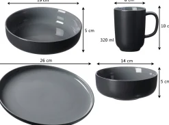 Speiseteller Jasper | 26 cm | schwarz
