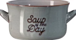 Suppenschale Tasty | 17 x 13,5 x 7 cm | grau | mit Griff