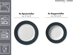 Tafelservice Doppio | 8-teilig | anthrazit