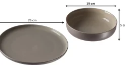 Tafelservice Jasper | 8-teilig | taupe
