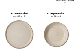 Tafelservice Olivia | 8-teilig | beige