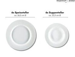 Tafelservice Sofia | 12-teilig | weiss