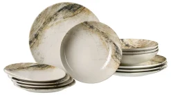 Tellerset Arezzo | 12-teilig | braun