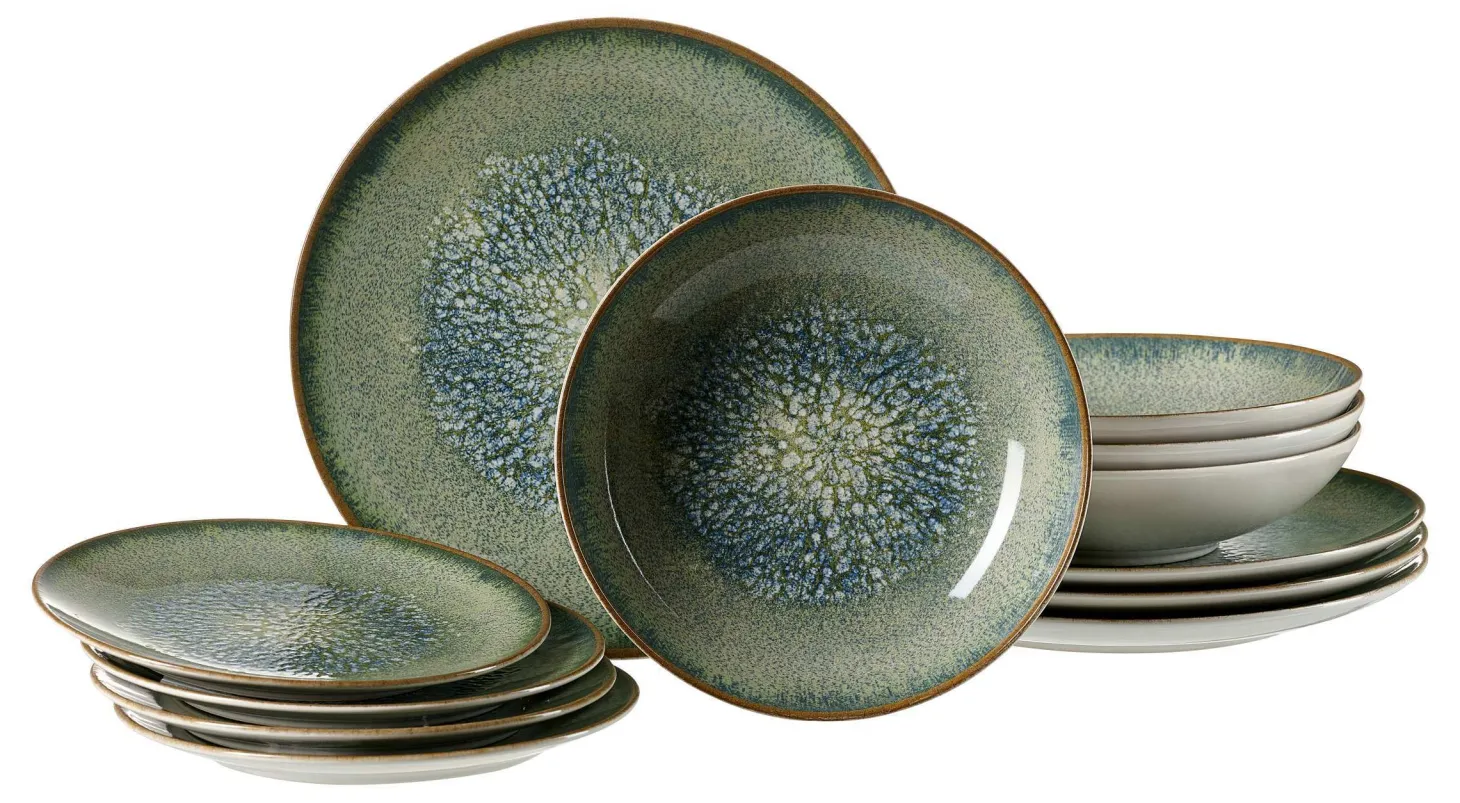 Tellerset Verde | 12-teilig | grün