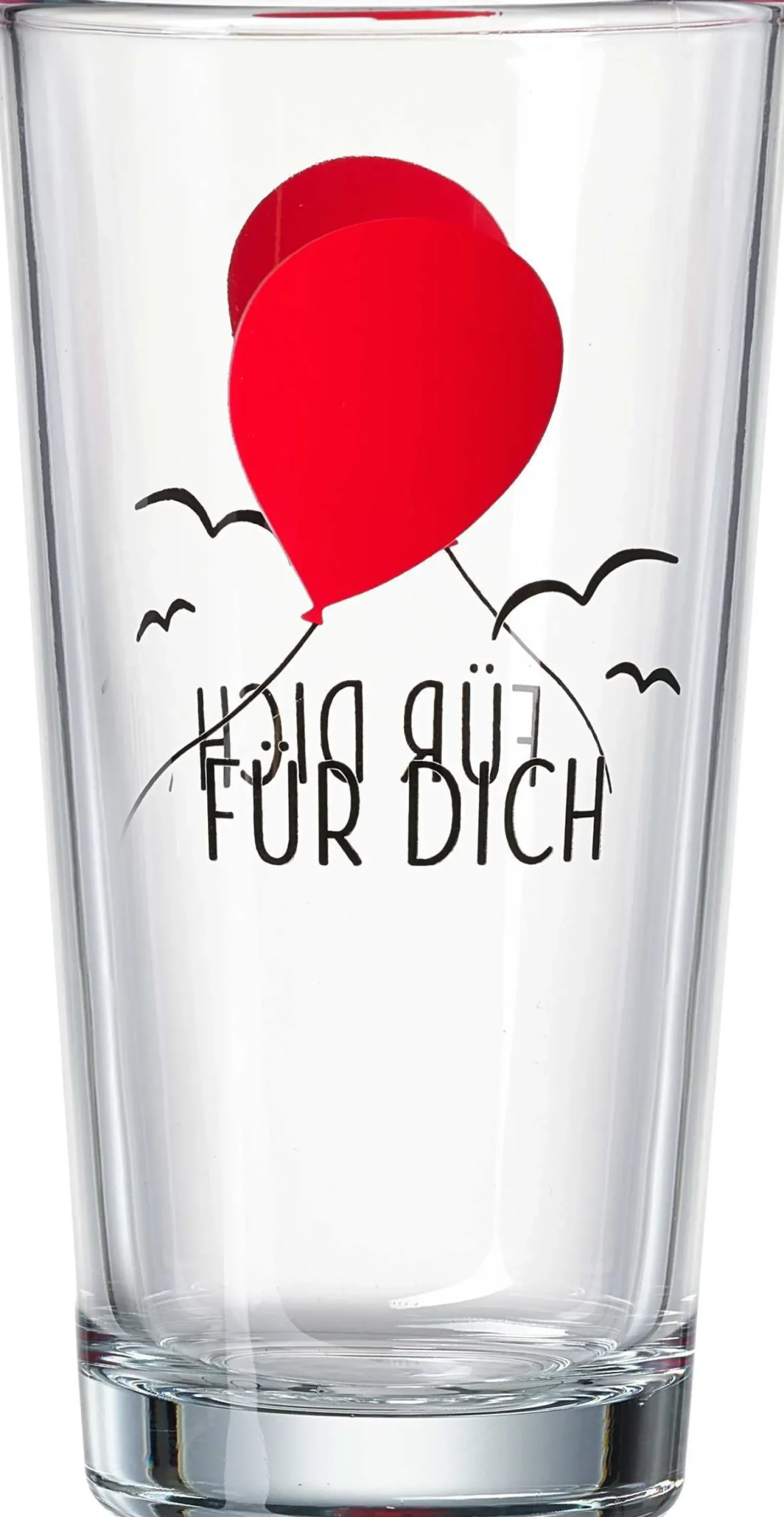 Trinkglas Glück Ballon | 380 ml | rot
