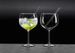 Trinkgläser-Set Tonic | 4-teilig | 650 ml | mit Glastrinkhalmen