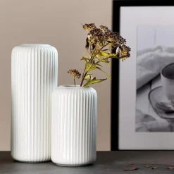 Vase Nora | 9,5 x 9,5 x 24 cm | weiss