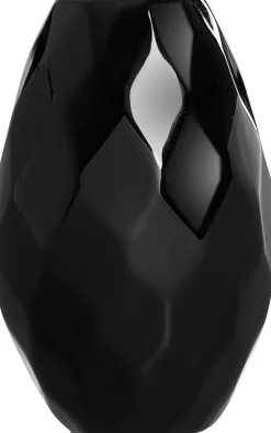 Vase Onyx | 13 x 13 x 21 cm | schwarz | bauchig