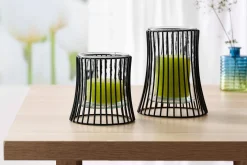 Windlicht Nero | 14,5 x 14,5 x 18 cm | schwarz