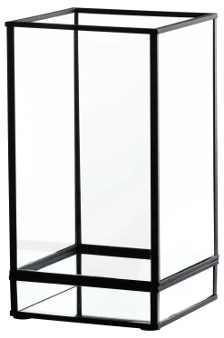 Windlicht Nero | 13 x 13 x 23 cm | schwarz